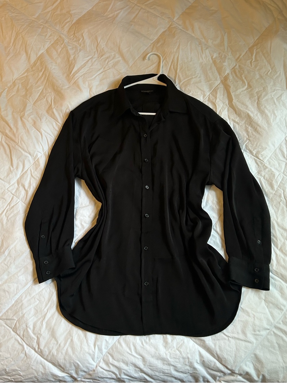 Classic Black Women’s Long-Sleeve Button-Up Shirt